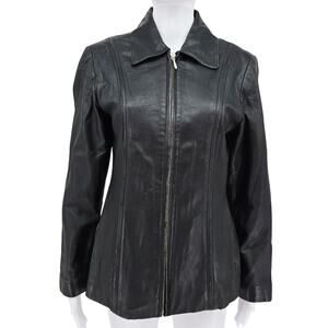 Vintage Women's Jacqueline Ferrar Lambskin Leather Jacket Black S